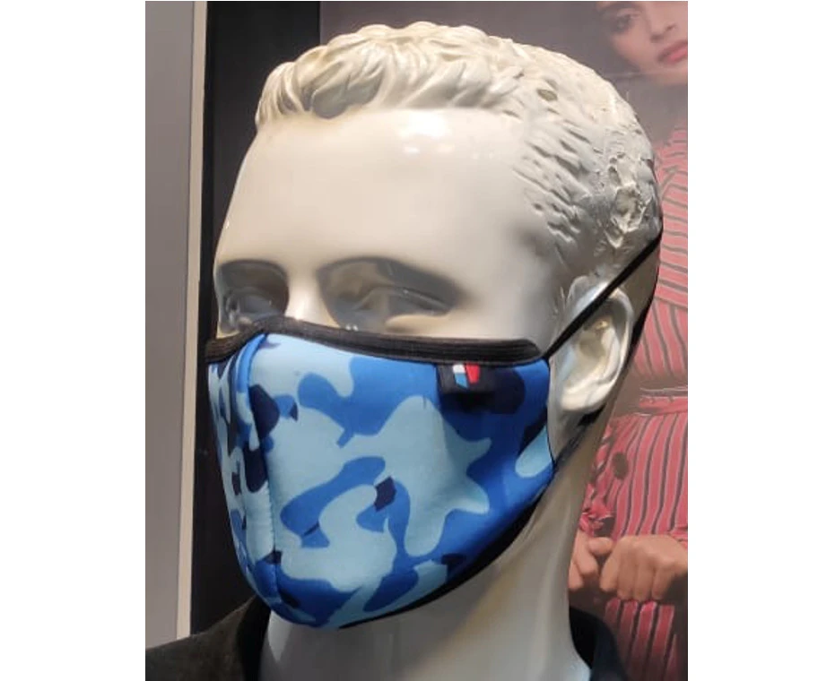 Priority 6 Layer Protection Fabric Mask - Blue Camouflage