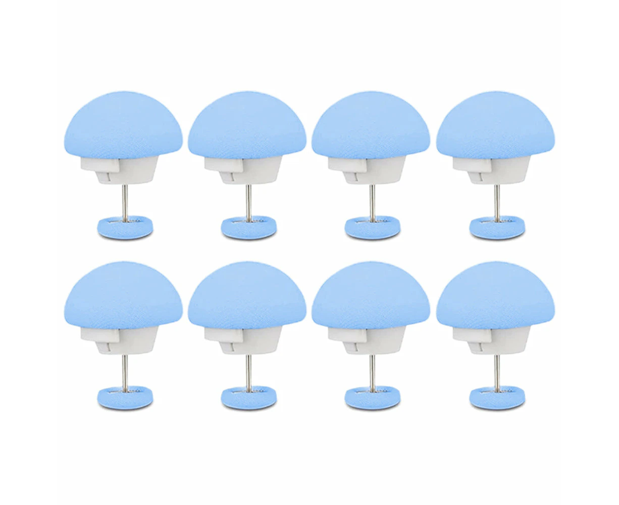 8Pcs Mushroom Duvet Cover Pins Bed Sheet Clip Blue