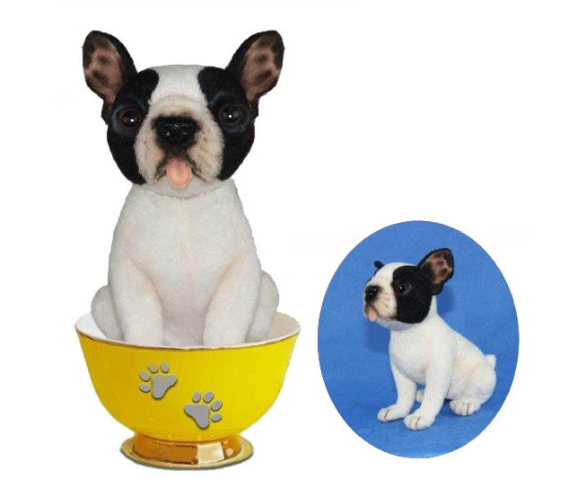 Hansa - Tea Cup Micro French Bulldog - Realistic Animal Stuffed Plush Toy - 15cm