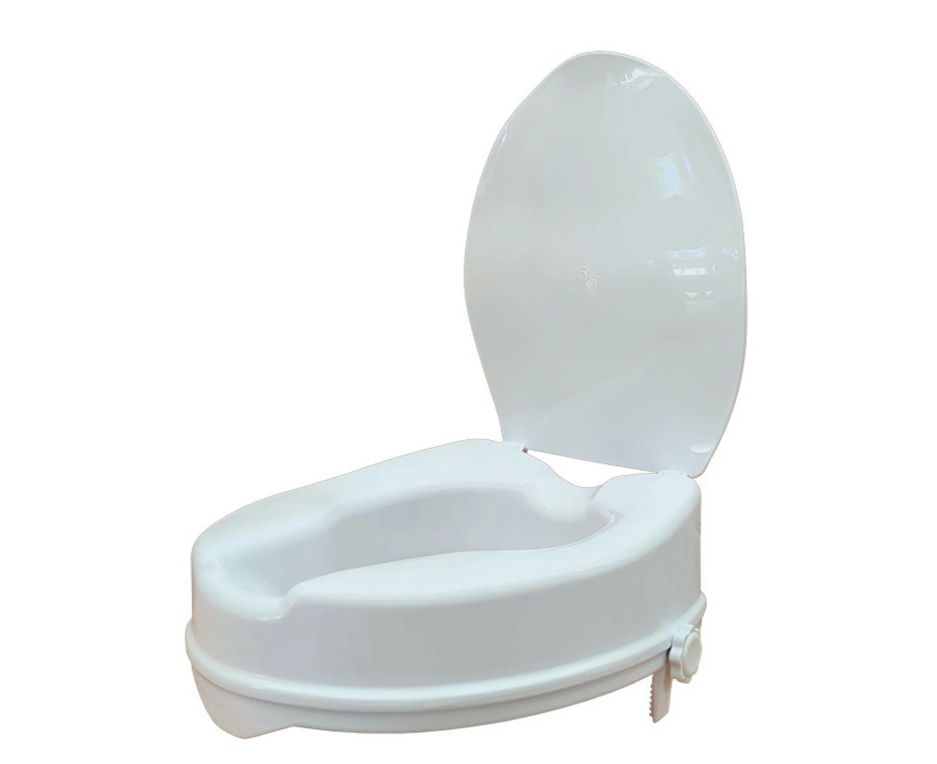 Raised Toilet Seat (With Lid ) - 4"/ 10cm Height, Max 136kg