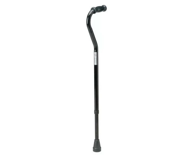 Heavy Duty Steel Offset Handle Cane Walking Stick, Adj Height, Max 227kg