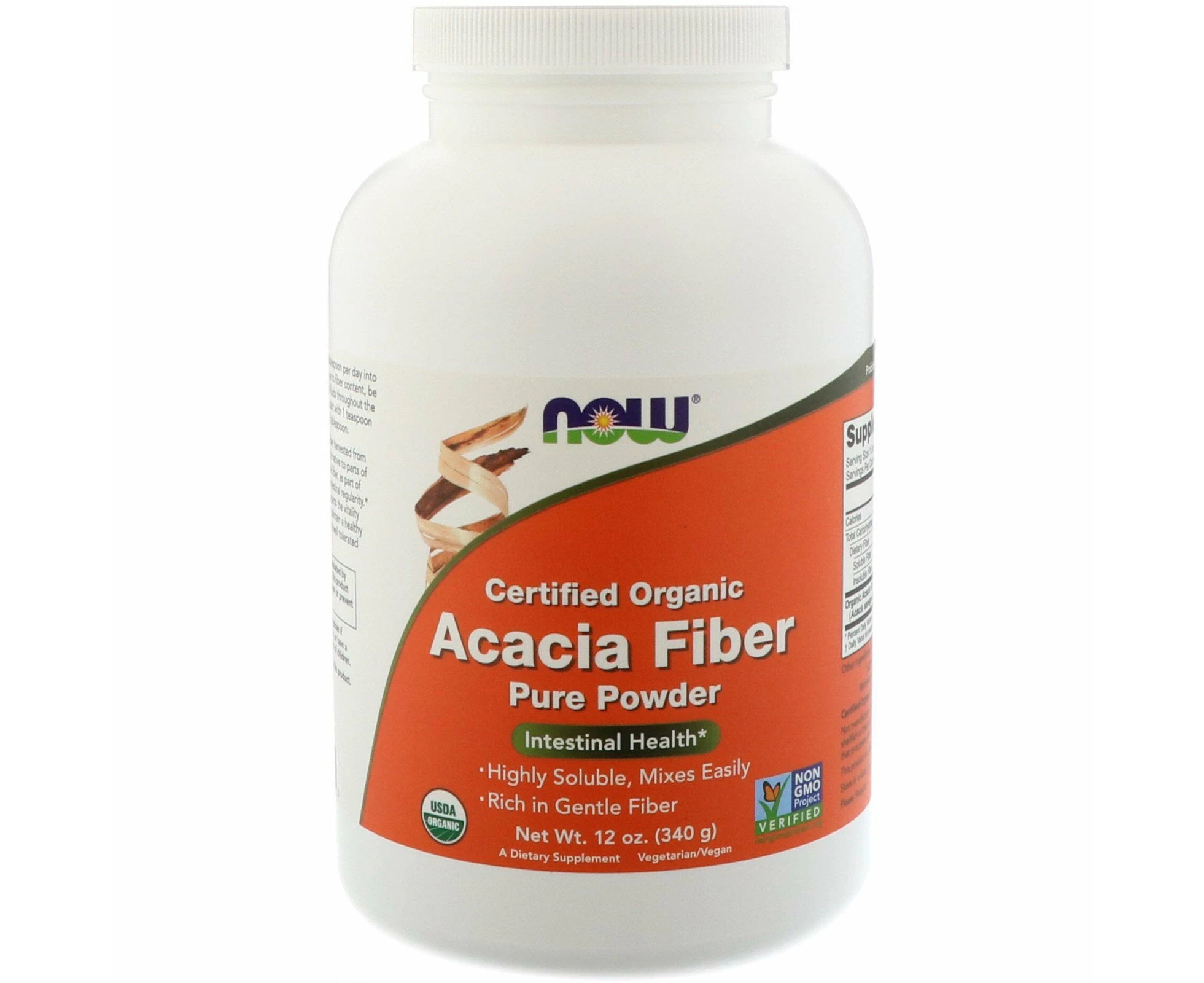 Now Foods, Certified Organic, Acacia Fiber, Powder, 12 oz (340 g)