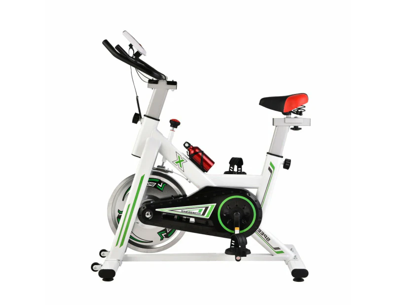 White Exercise Spin Bike Home Gym Workout Equipment Cycling Fitness Bicycle 6kg Wheels