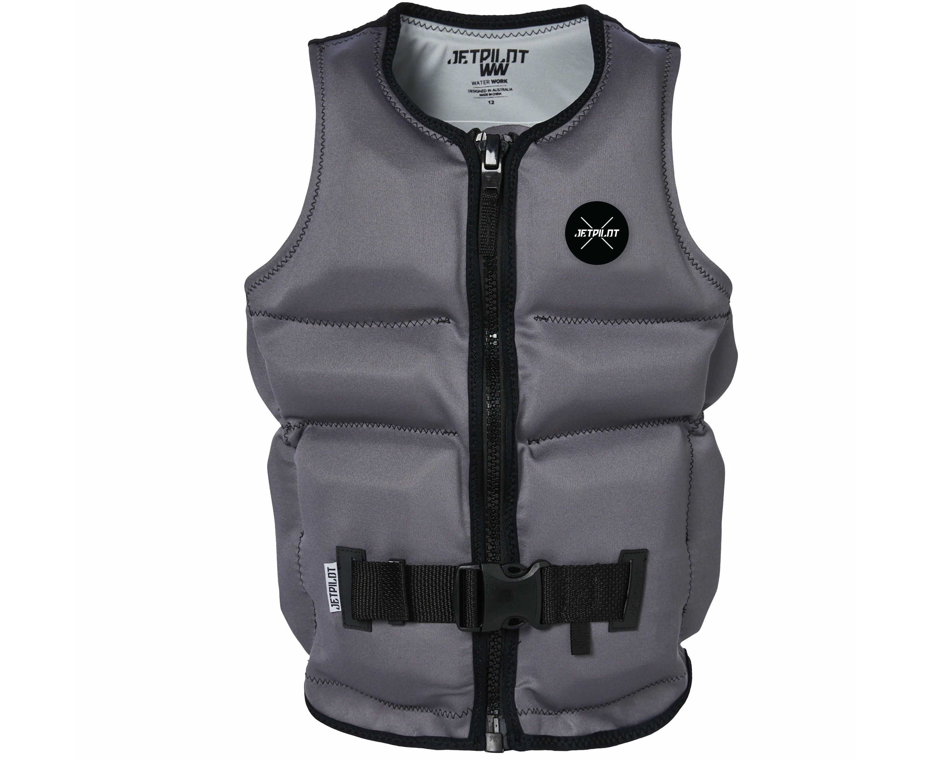 Jetpilot X1 Boys/youth L50s Front Entry Segmented Life Jacket Charcoal Sizes 8 16