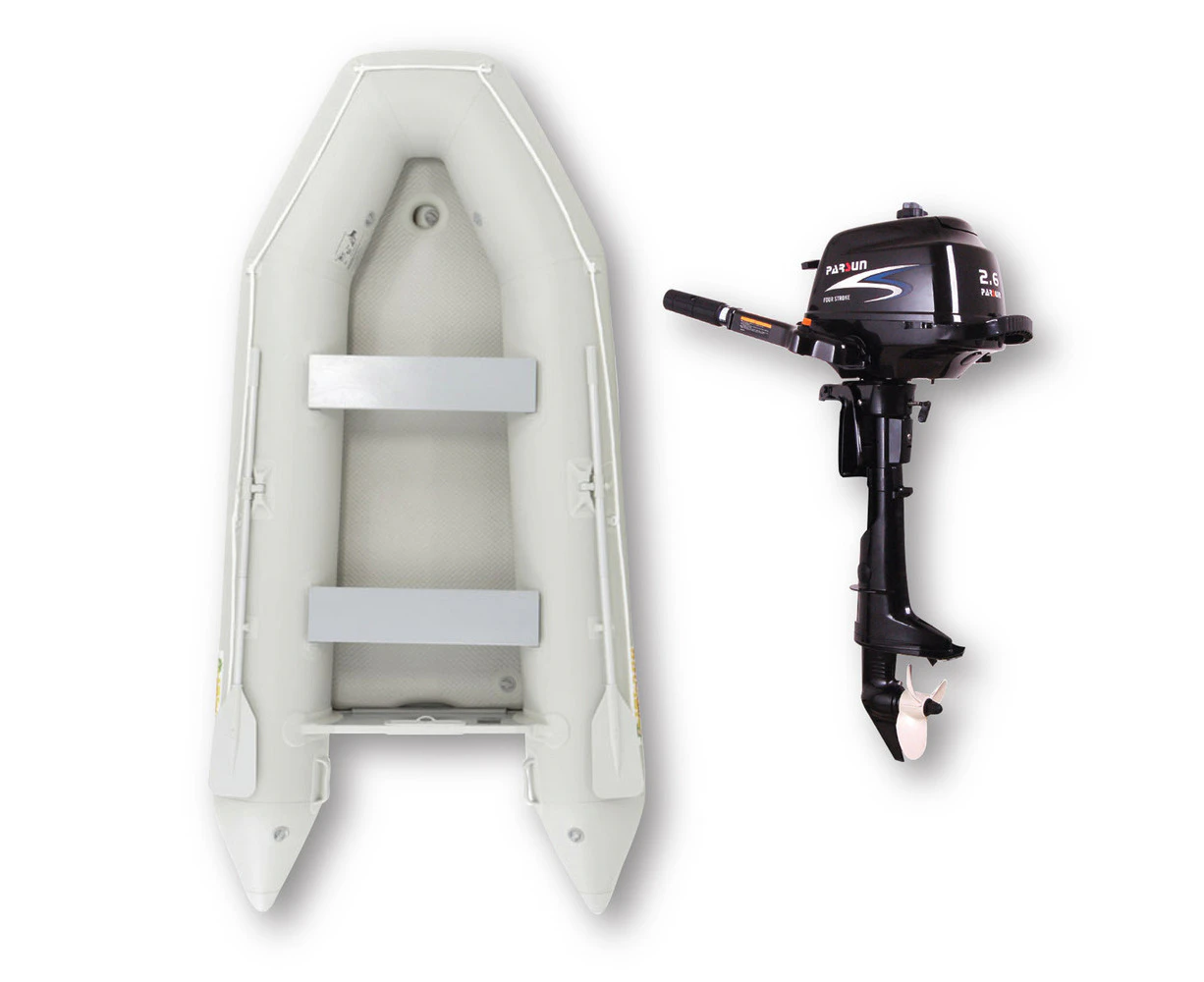 3.3m ISLAND INFLATABLE BOAT + 2.6HP PARSUN OUTBOARD  UNBEATABLE PACKAGE DEAL