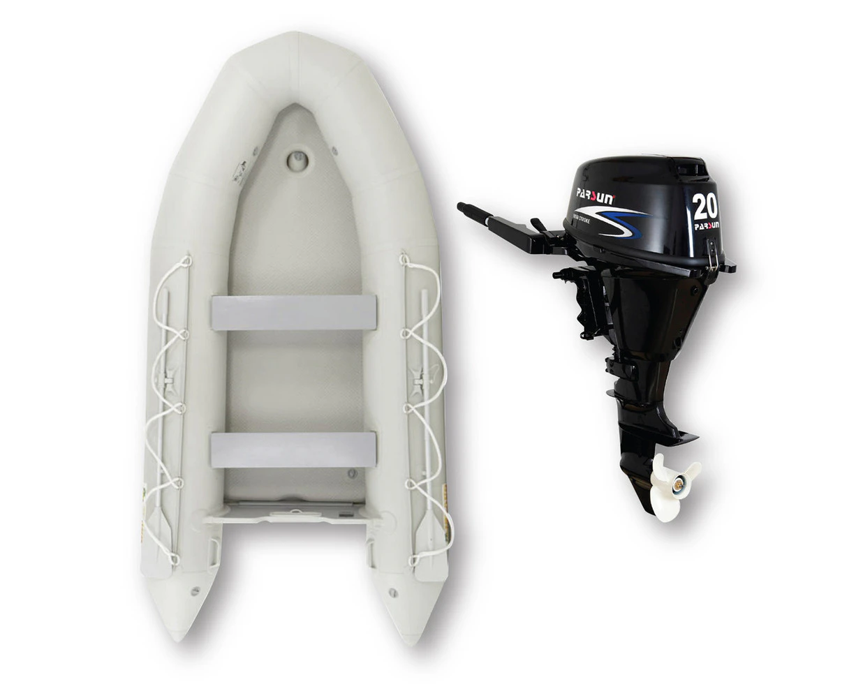 3.65m ISLAND INFLATABLE BOAT + 20HP PARSUN OUTBOARD  UNBEATABLE PACKAGE DEAL