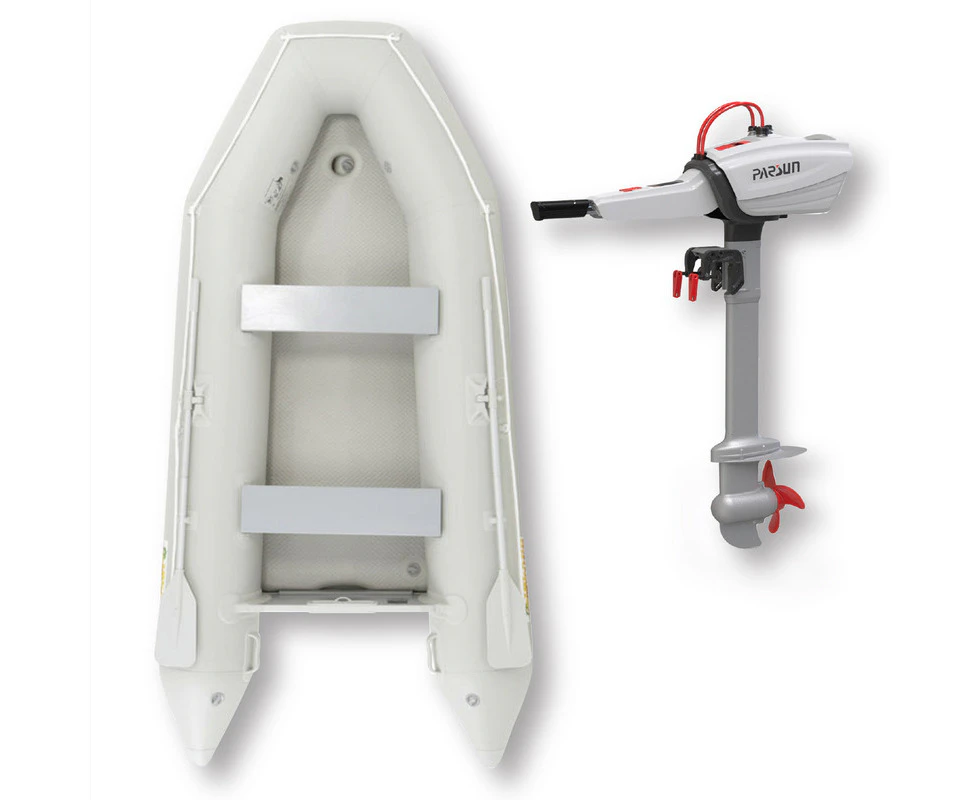 3.3m ISLAND INFLATABLE BOAT + 3HP Parsun JOY ELECTRIC OUTBOARD MOTO  PACKAGE