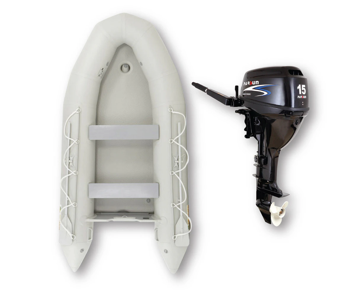 3.65m ISLAND INFLATABLE BOAT + 15HP PARSUN OUTBOARD  UNBEATABLE PACKAGE DEAL