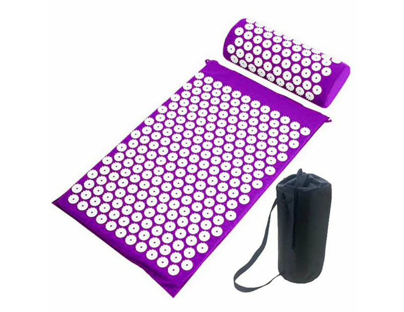 Body Massager Acupressure Cushion Mat Purple