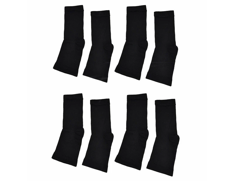 4 Pairs of Unisex Plantar Fasciitis Socks-Black