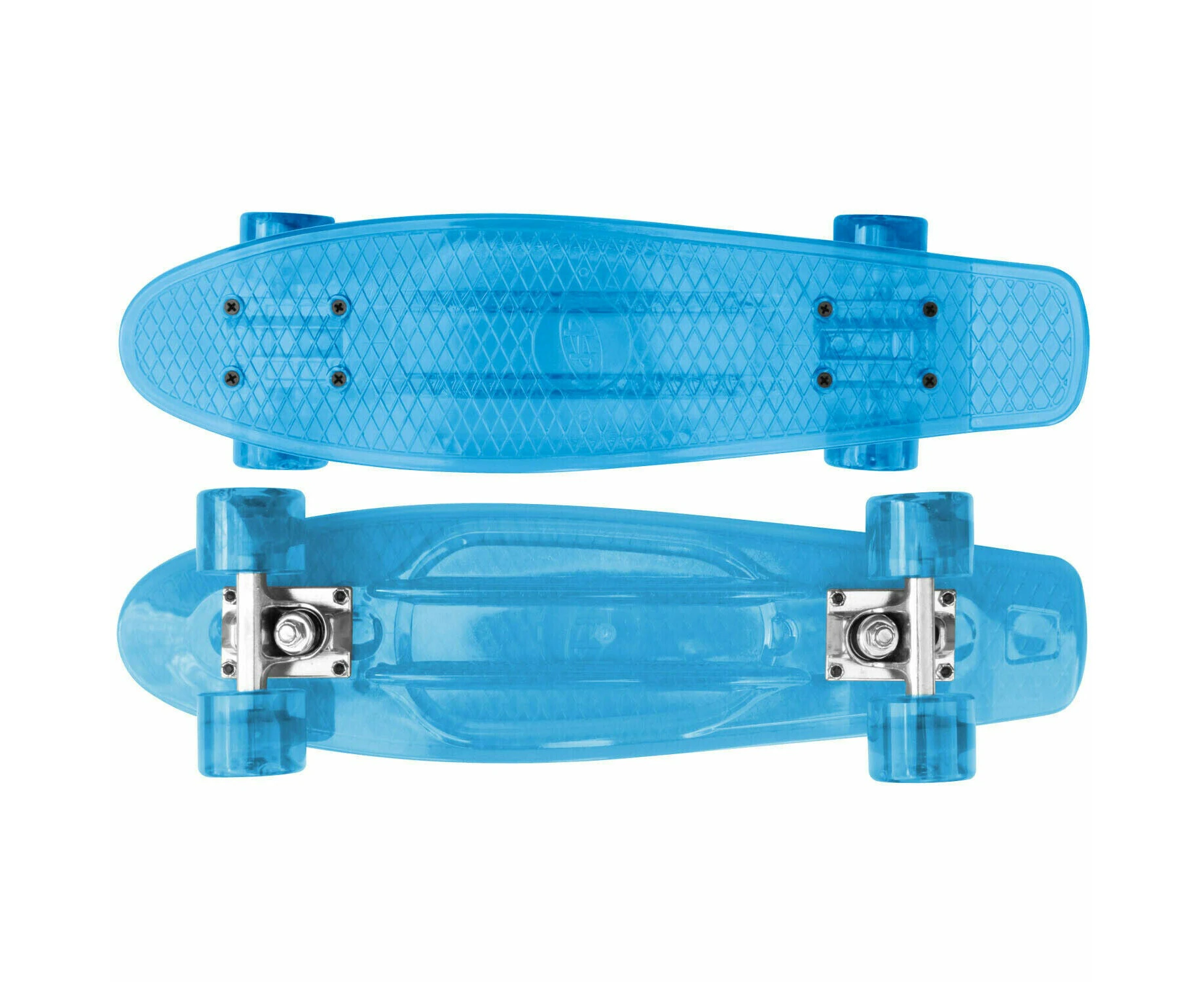 Halo 22.5 Transparent Blue Retro Skateboard With Aluminium Trucks And Pu Injected Wheels