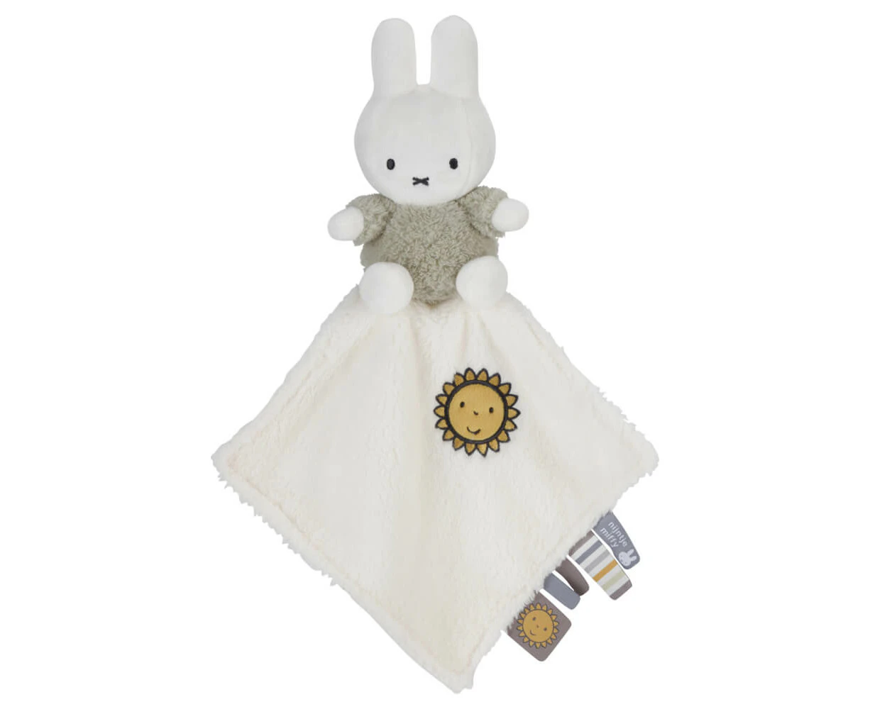 Miffy - Fluffy Green Baby Cuddle Cloth, Comfort Blanket, Polyester, 24cm Height