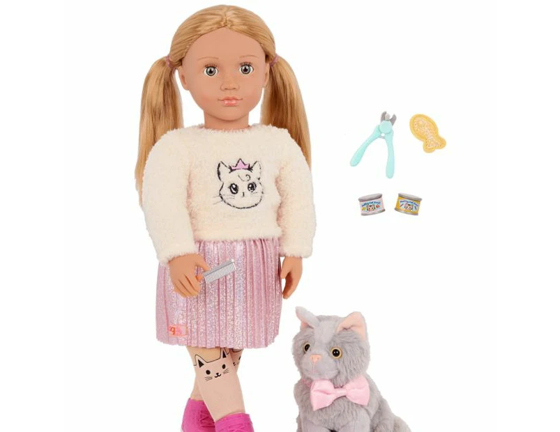 Our Generation Sheela 18-inch Doll & Pet Cat Plush Set