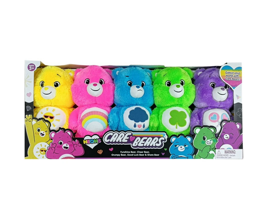 Care Bears Unlock the Magic Neon 5 Pack Medium Plush