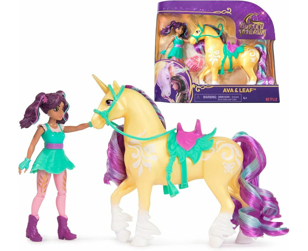 Unicorn Academy Small Doll and Unicorn - Ava and Leaf