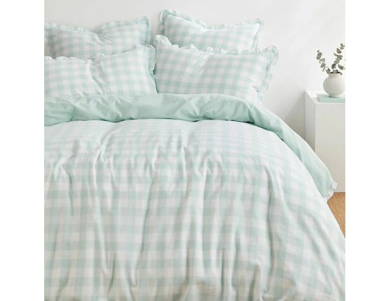 Target Lulu Gingham Linen/Cotton Quilt Cover Set