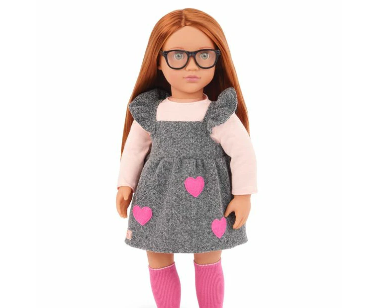 Our Generation Kelly 18-inch Fashion Doll with Heart-Print Dress