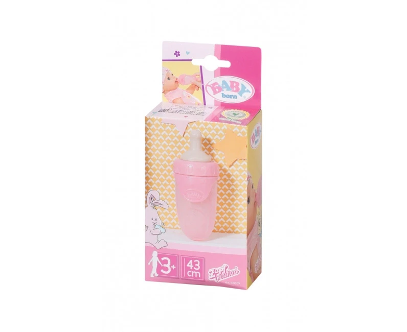 Zapf Creation Baby Born Doll Bottle with Cap - (Pink)