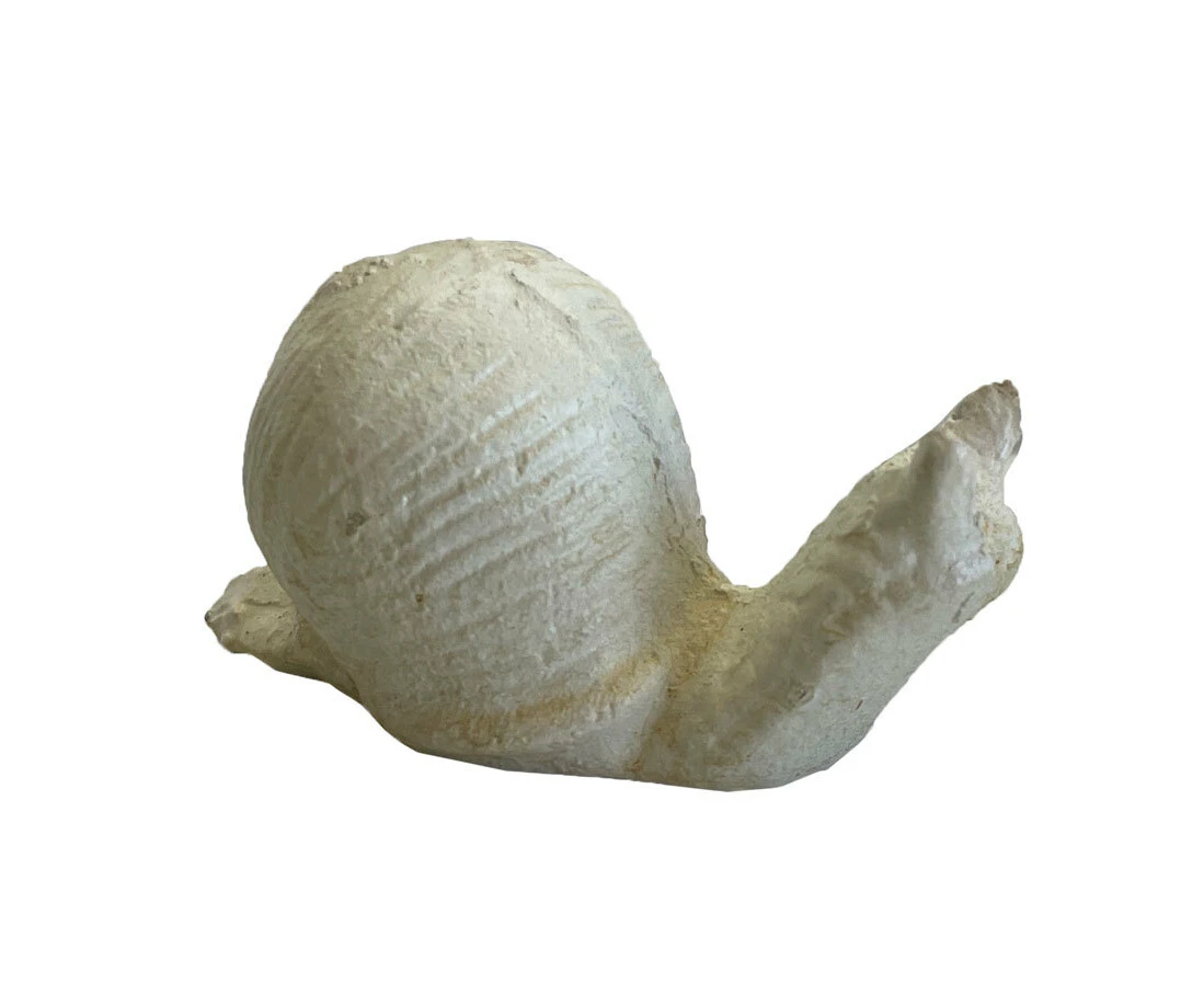 Mr Gecko Little Snail Statue Cast Iron Antique White PaperWeight