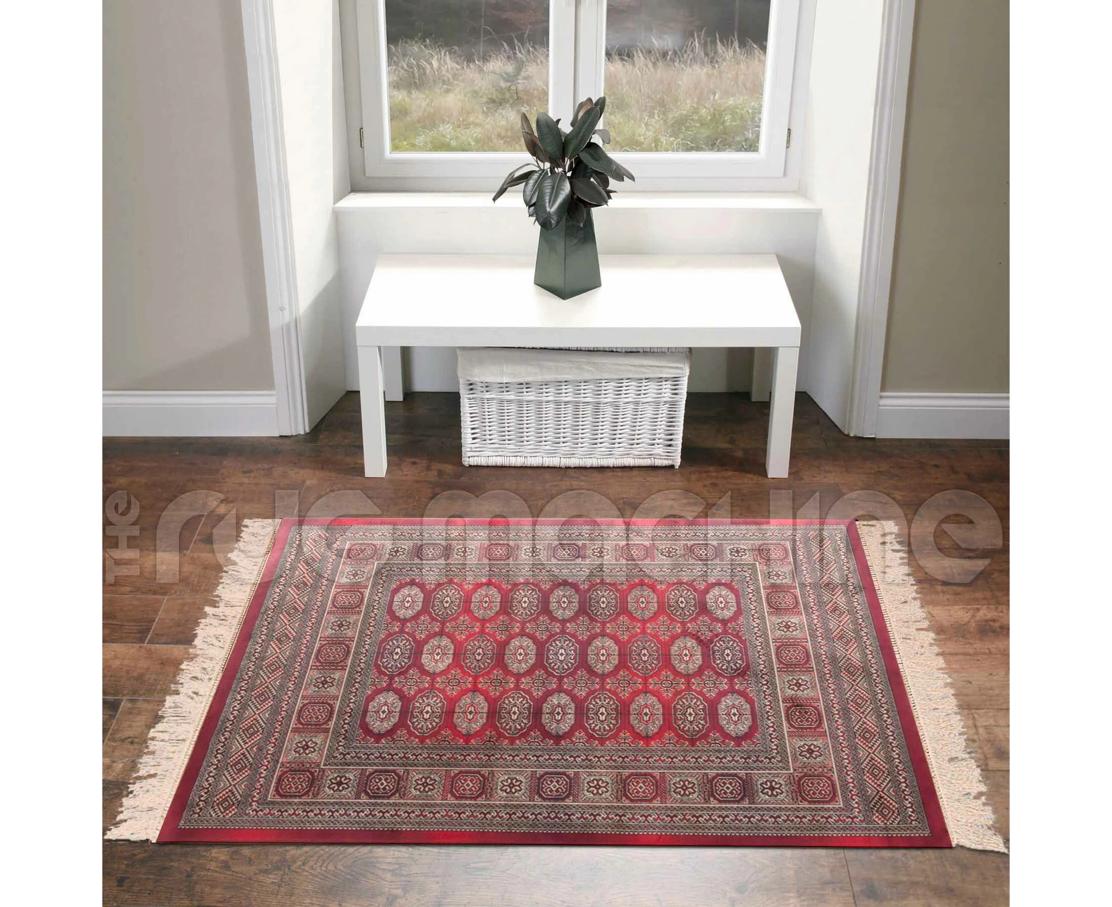 ANKARA PERSIAN RED THIN ART-SILK FLOOR RUG (S) 137x200cm