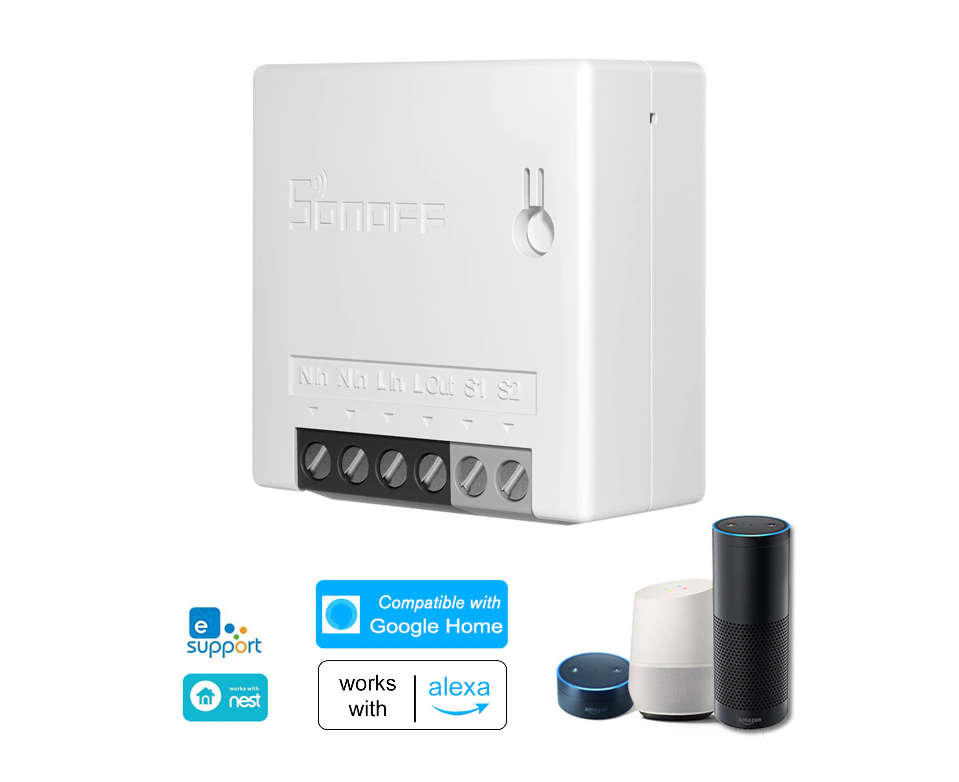 SONOFF MINI R2 DIY Two Way Smart Switch Small Body Remote Control WiFi Switch Support An External Switch Work With  Home/Nest IFTTT & Alexa