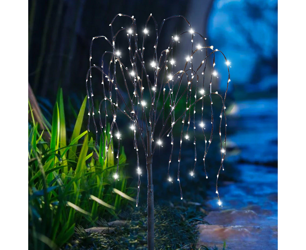 LED Solar Willow Tree Lights Outdoor Garden Decorative Light White