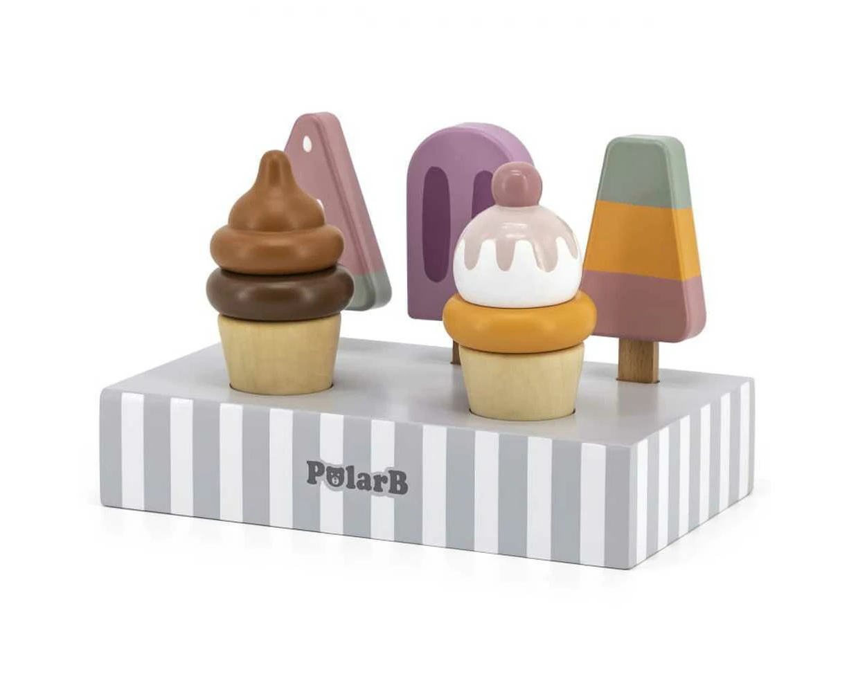 PolarB Wooden Popsicle & Ice Cream Set