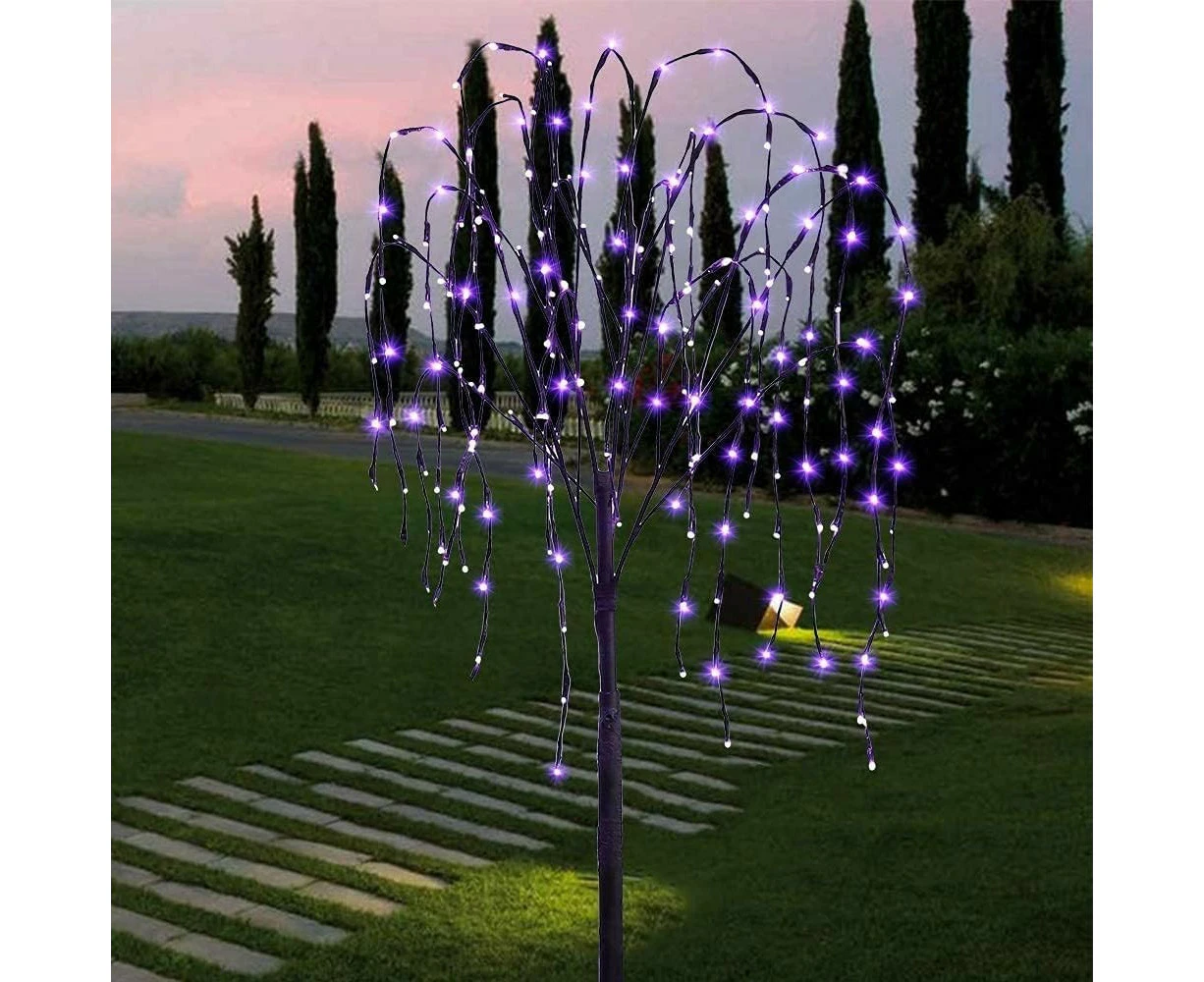 LED Solar Willow Tree Lights Outdoor Garden Decorative Light Purple