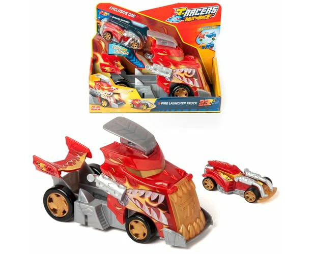 T-Racers Mix ´N Race Fire Launcher Truck – Launcher Truck With Fire Details. Includes 1 Exclusive T-Racer Mix ´N Race Vehicle. Press The Trigger To Launch