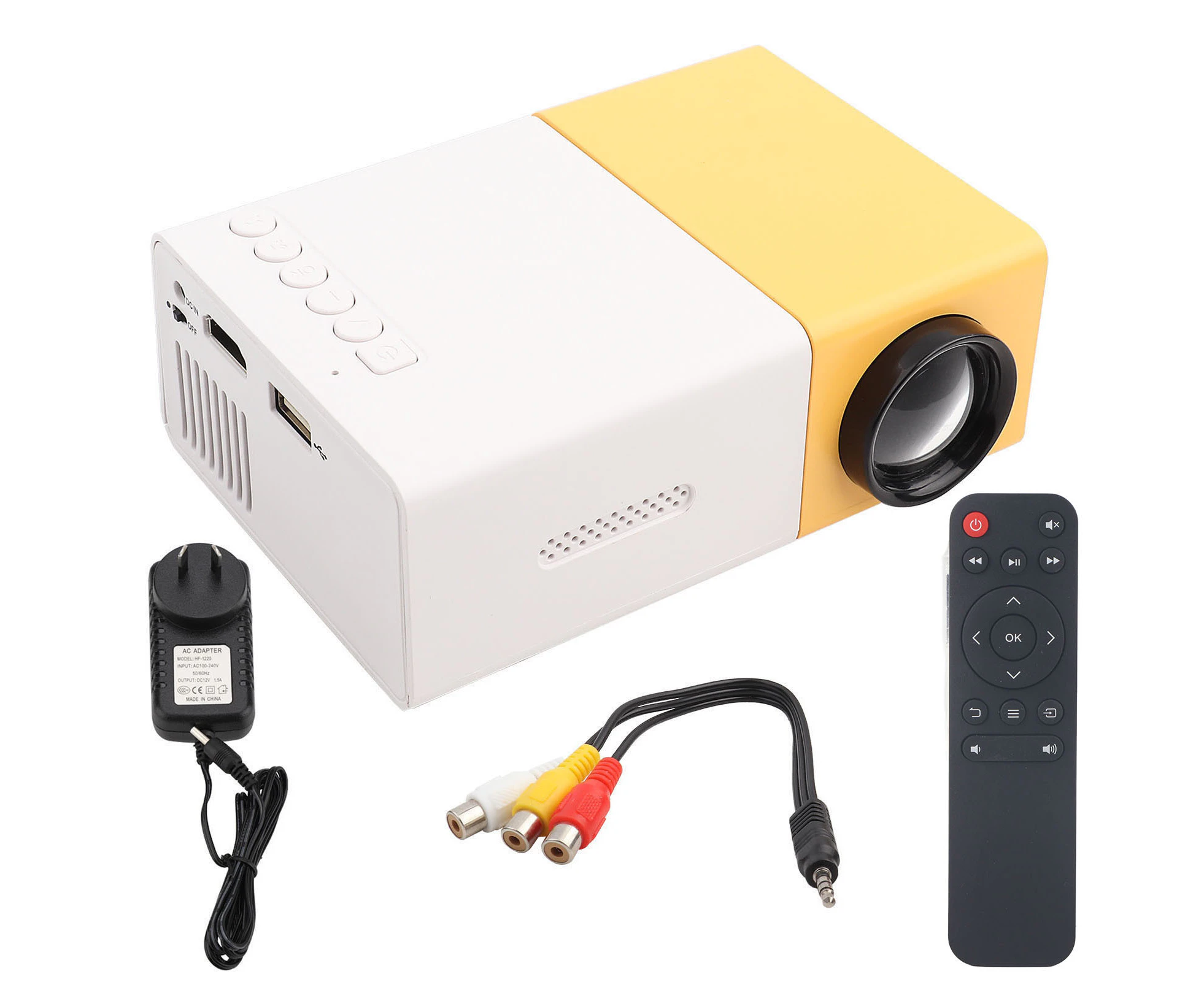 Mini Stylish Home Theater Portable LED Projector High Definition Support 1080P HDMI VGA Multimedia Player AU Plug 110‑240V