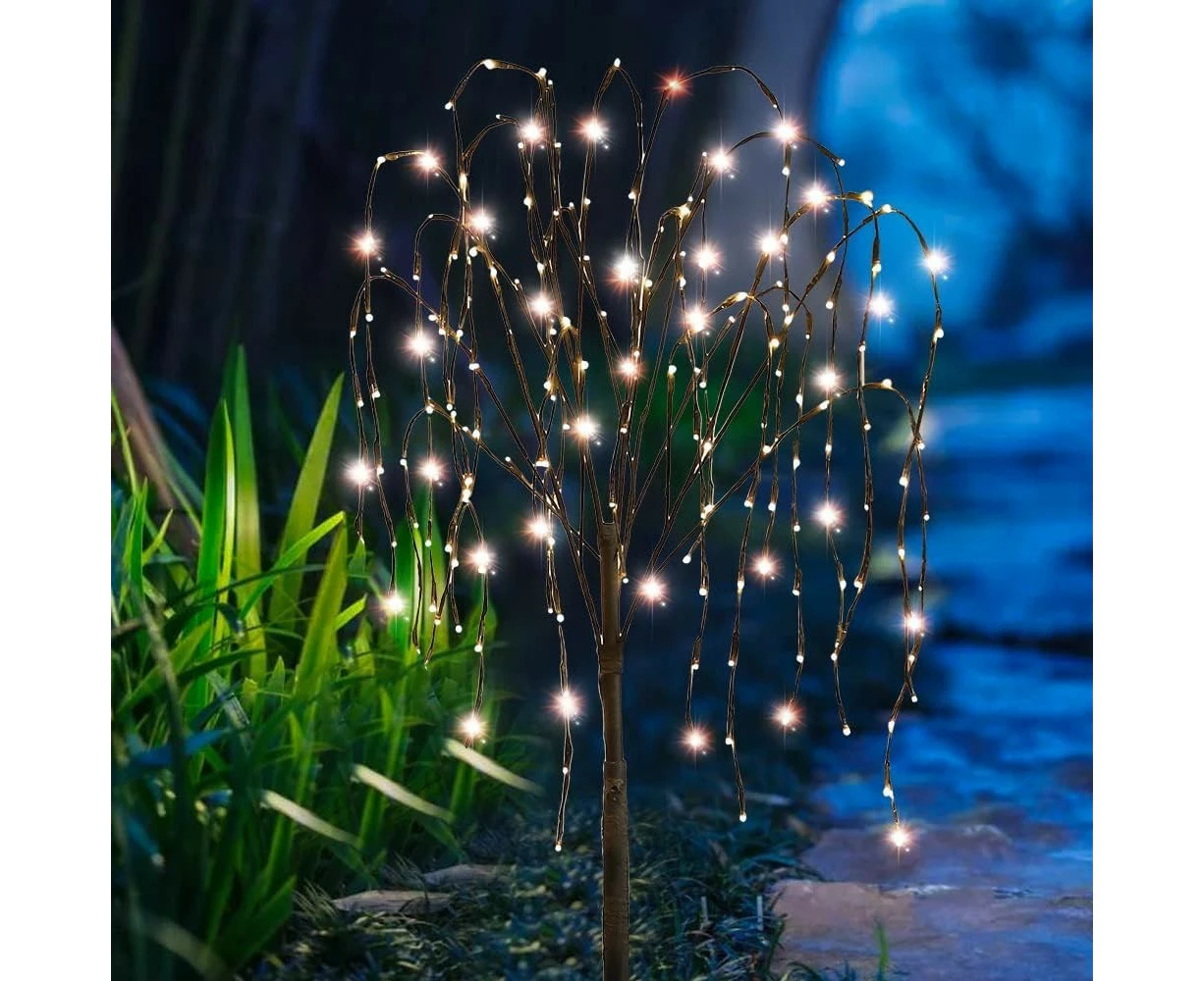 LED Solar Willow Tree Lights Outdoor Garden Decorative Light Warm White