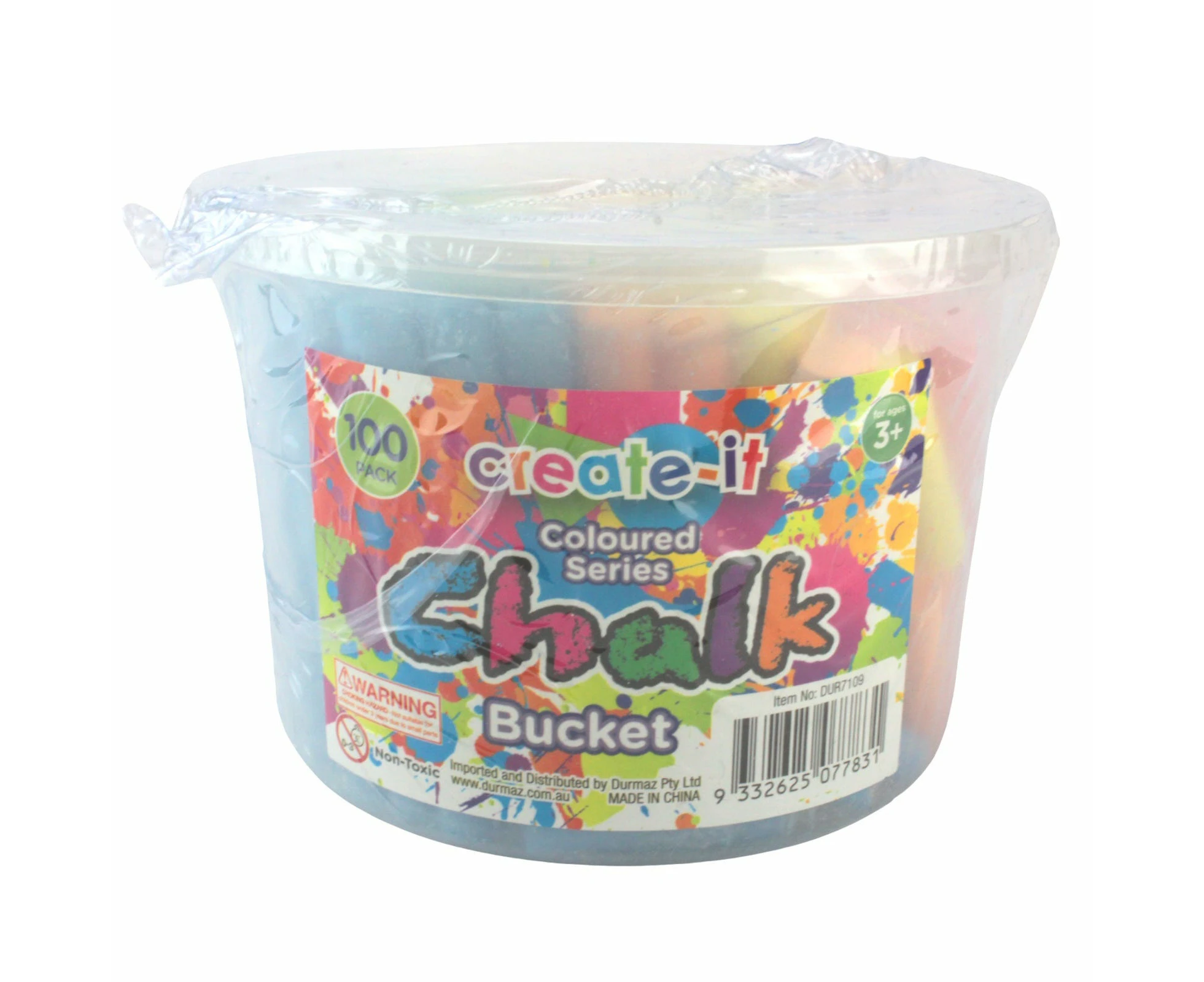 Coloured Chalk Bucket (100 Pieces)