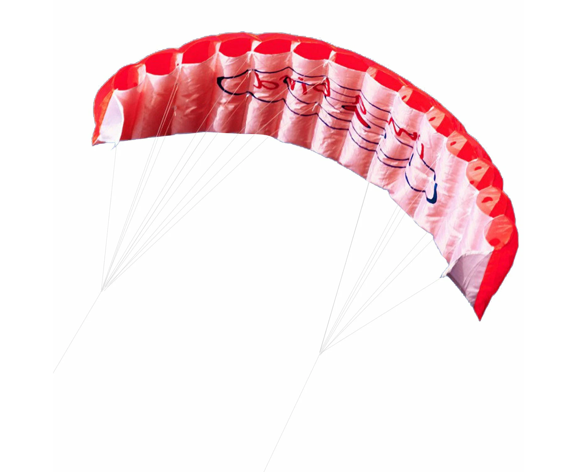 1.4m Power Frameless Parafoil Stunt Outdoor Sport Beach Kite Twin Dual Line Toy - Red