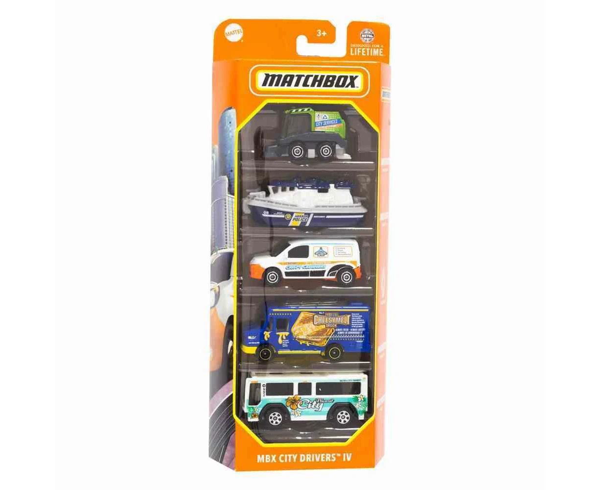 Matchbox Cars 5 Pack MBX City Drivers IV