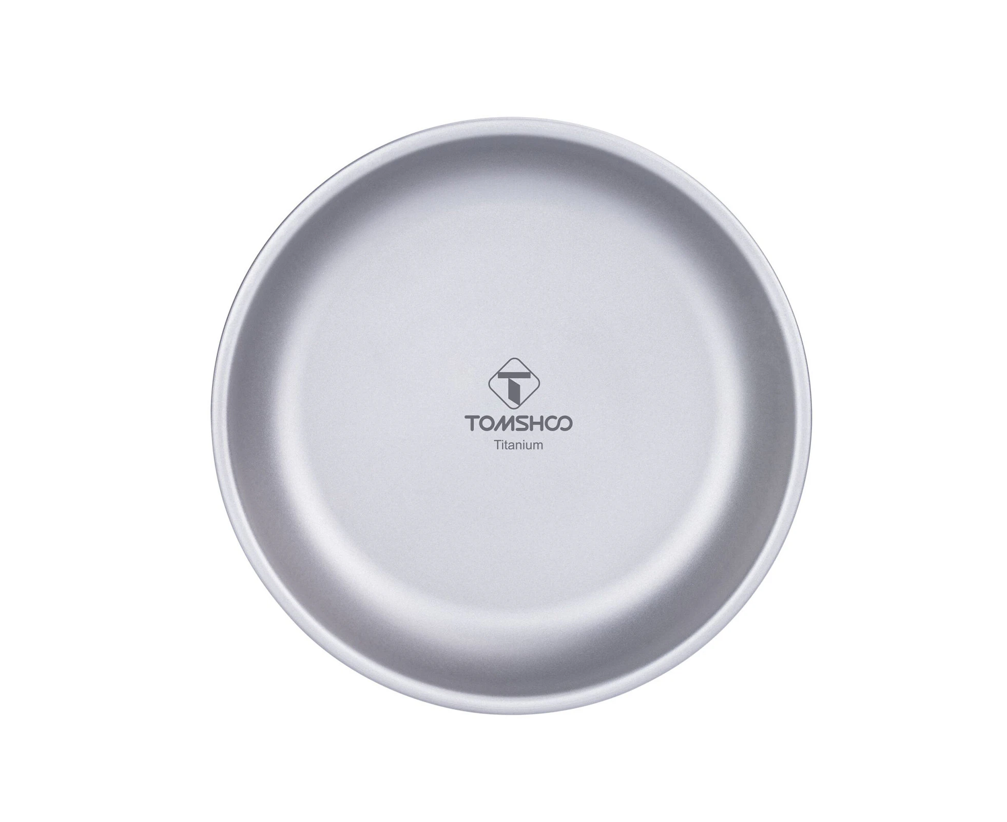 TOMSHOO Titanium Round Camping Plate Outdoor Ultralight Portable Tableware Cookware Dishwasher Safe Backpacking Dinner Plate with Storage Bag for BBQ Picni