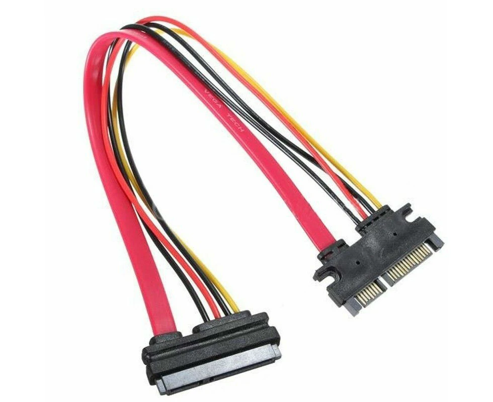 30cm 22Pin SATA Cable Male to Female 7+15 Pin SATA Data + Power Combo Extension Cable