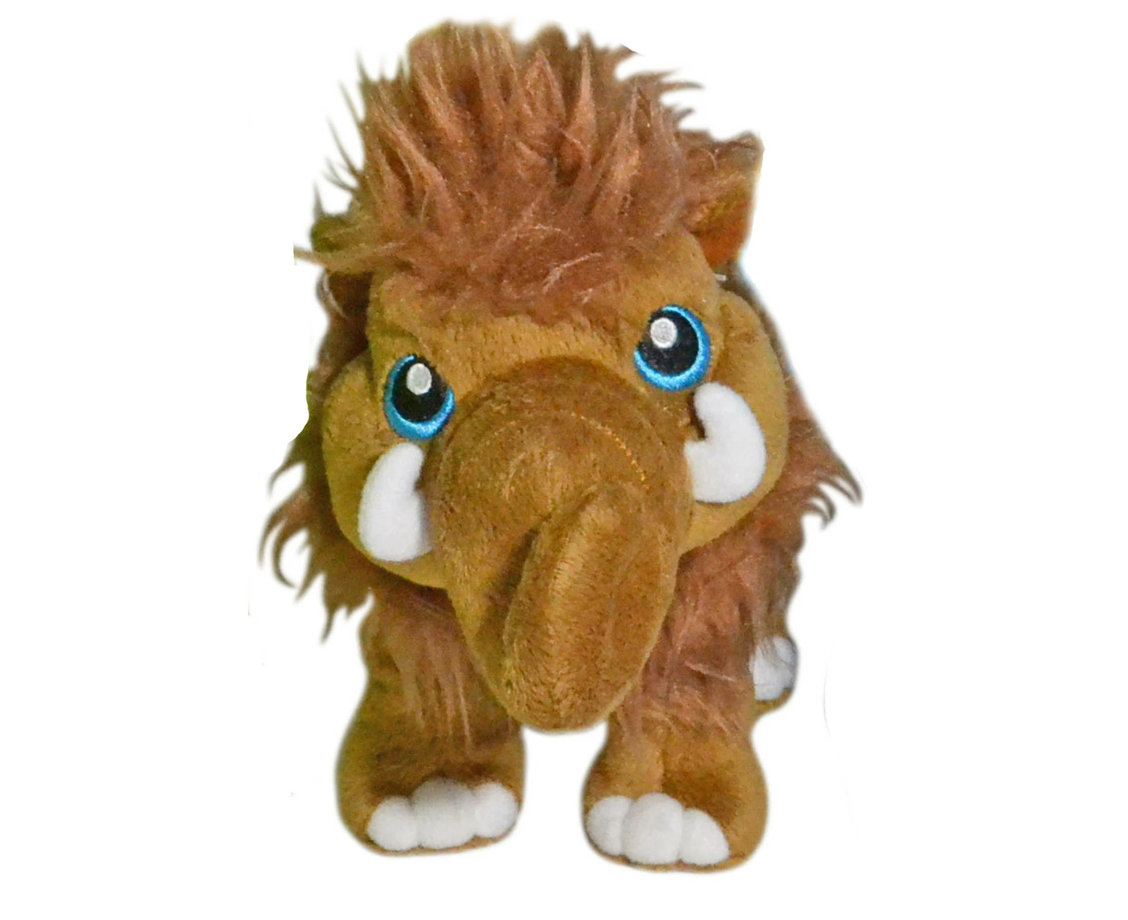 DINO MIGHTS WOOLLY MAMMOTH BROWN FUN SCHOOL BAG PLUSH CLIP-ON 8cm