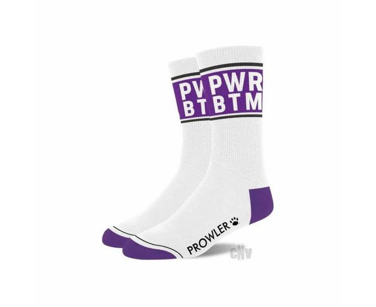 Prowler Power Bottom Socks White/purple Unisex Pleasure Enhancing One Size Fits All