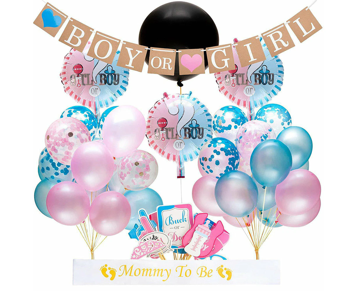 64Pcs Gender Reveal Party Supplies