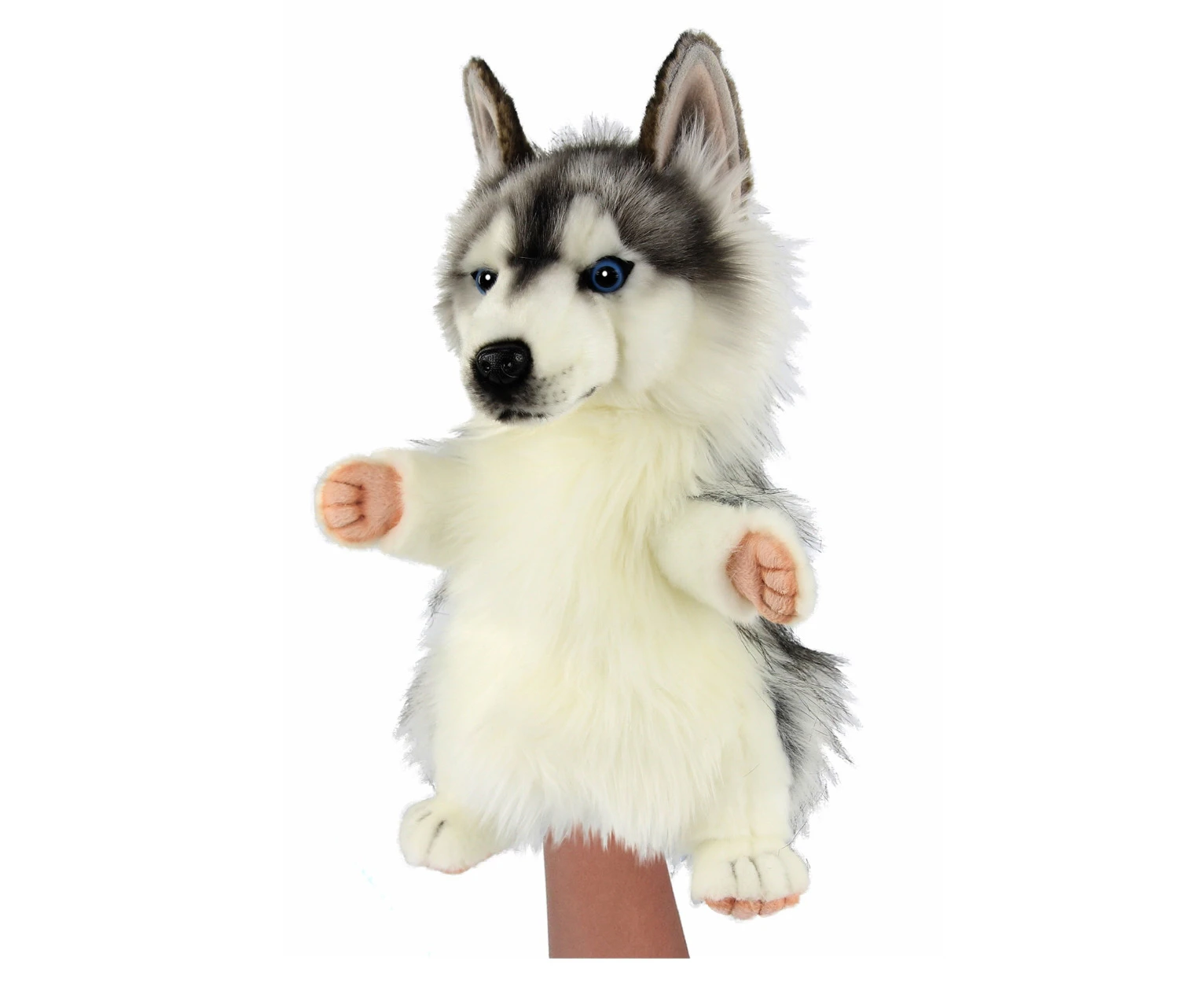 Hansa - Husky Dog Puppet - Realistic Animal Stuffed Plush Toy - 33cm