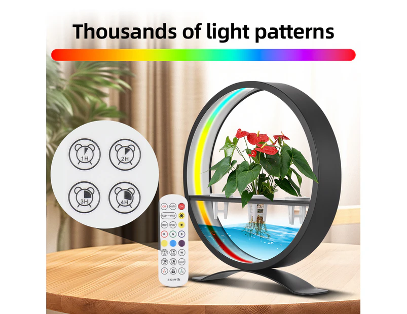 Water Feature Indoor with Light Controller LED Ring Lights Tabletop Ornament Magic Lantern APP Remote Control 1/2/3/4H Timer RGB Full Spectrum Hydroponics