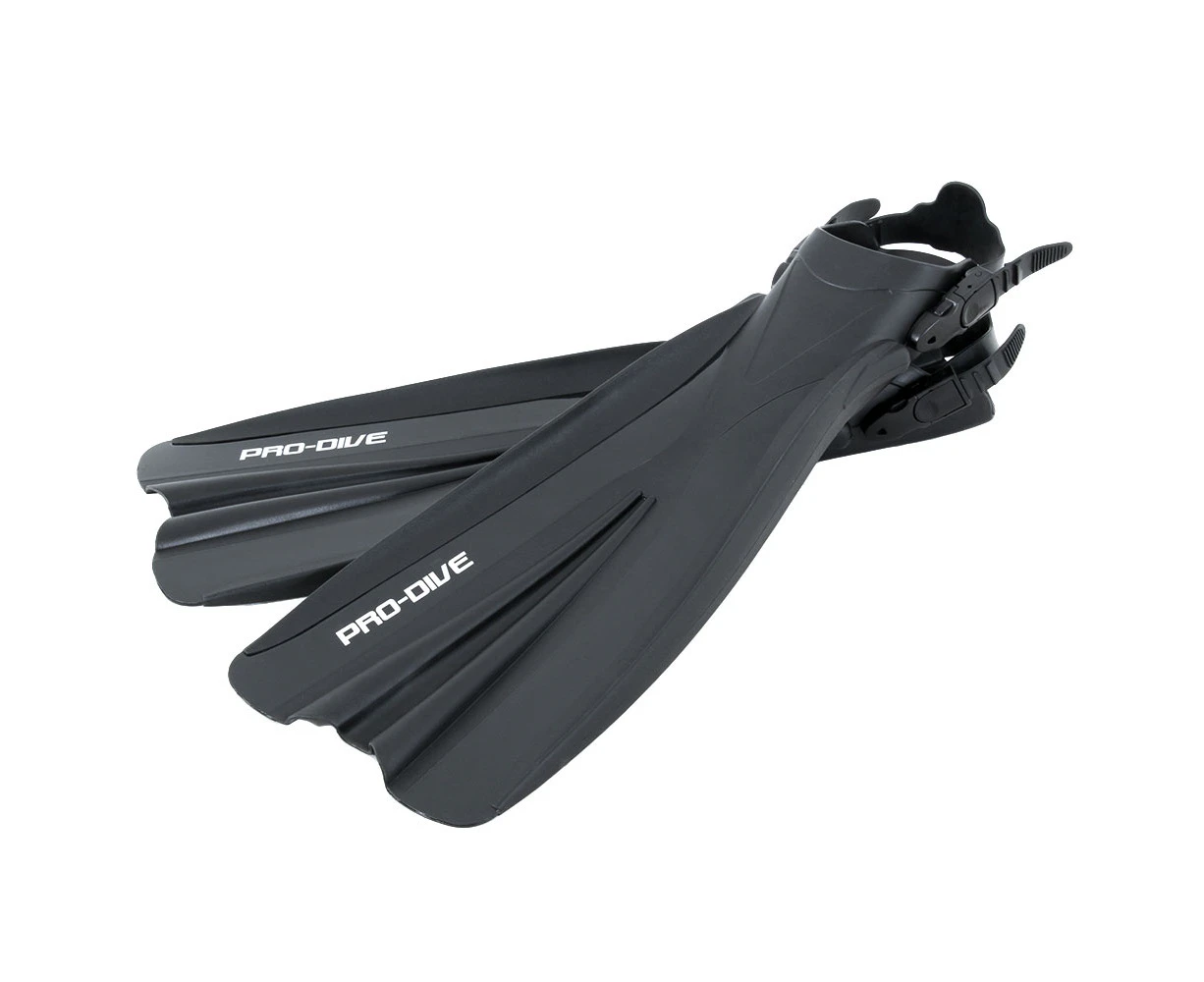 Pro-Dive Open Heel Dive Fins Black L-XL / US10-13