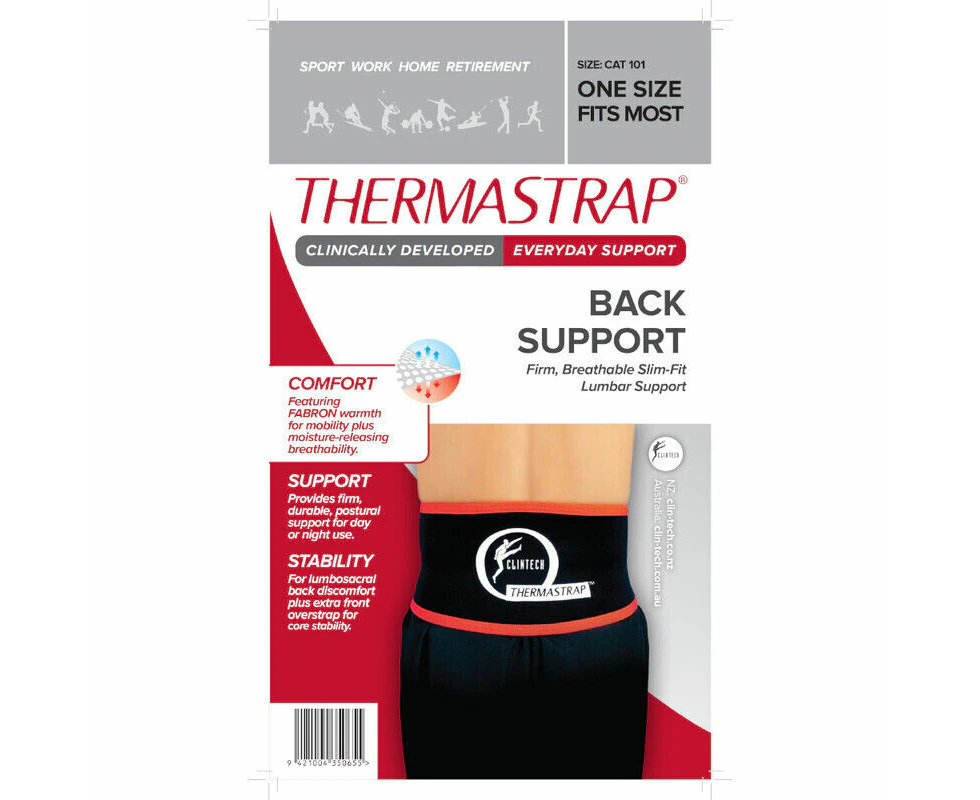 Thermastrap Back Support - One Size - Black