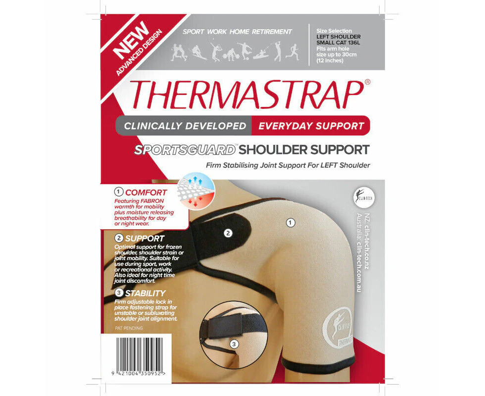 Thermastrap Sportsguard Left Shoulder Support Black - Small