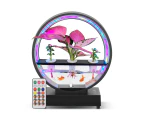 Water Feature Indoor with BT Speaker Fish Tank Water Pump LED Ring Lights Tabletop Ornament Remote Control Full Spectrum Hydroponics Waterscape Decorative