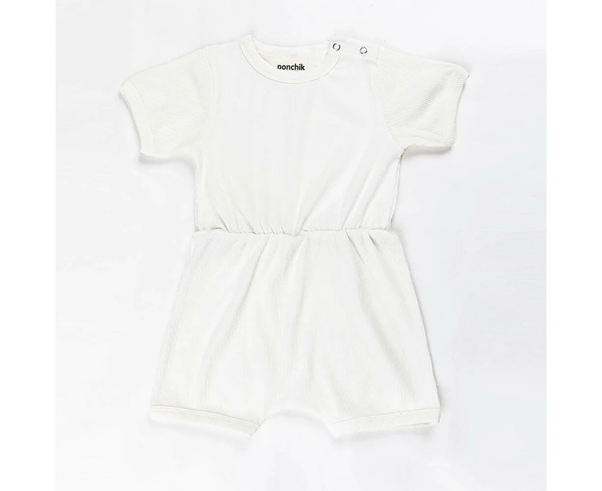 Ponchik Babies + Kids - Ribbed Cotton Romper - Daisy