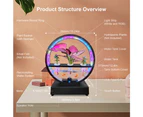 Water Feature Indoor with BT Speaker Fish Tank Water Pump LED Ring Lights Tabletop Ornament Remote Control Full Spectrum Hydroponics Waterscape Decorative