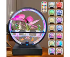 Water Feature Indoor with BT Speaker Fish Tank Water Pump LED Ring Lights Tabletop Ornament Remote Control Full Spectrum Hydroponics Waterscape Decorative