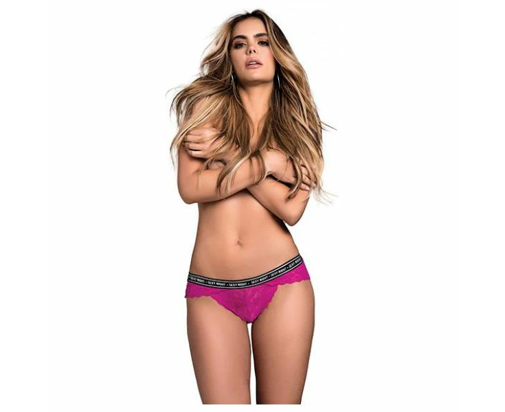 Saturday Sexy Night Lace Panty Fuchsia S M Women's Intimate Apparel For Alluring Comfort (model: Snlp Fs M)