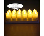 Flickering Flameless Candles Pack of 6 Rechargeable Realistic LED Candles with 4-Key Remote Control Plastic Electric Candles in Warm Yellow for Home / Hall